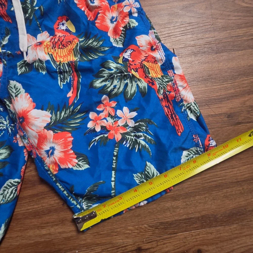 Kanu Surf Fiji Tropical Swim Trunks Mens S Cargo Pockets Coastal Resortwear
